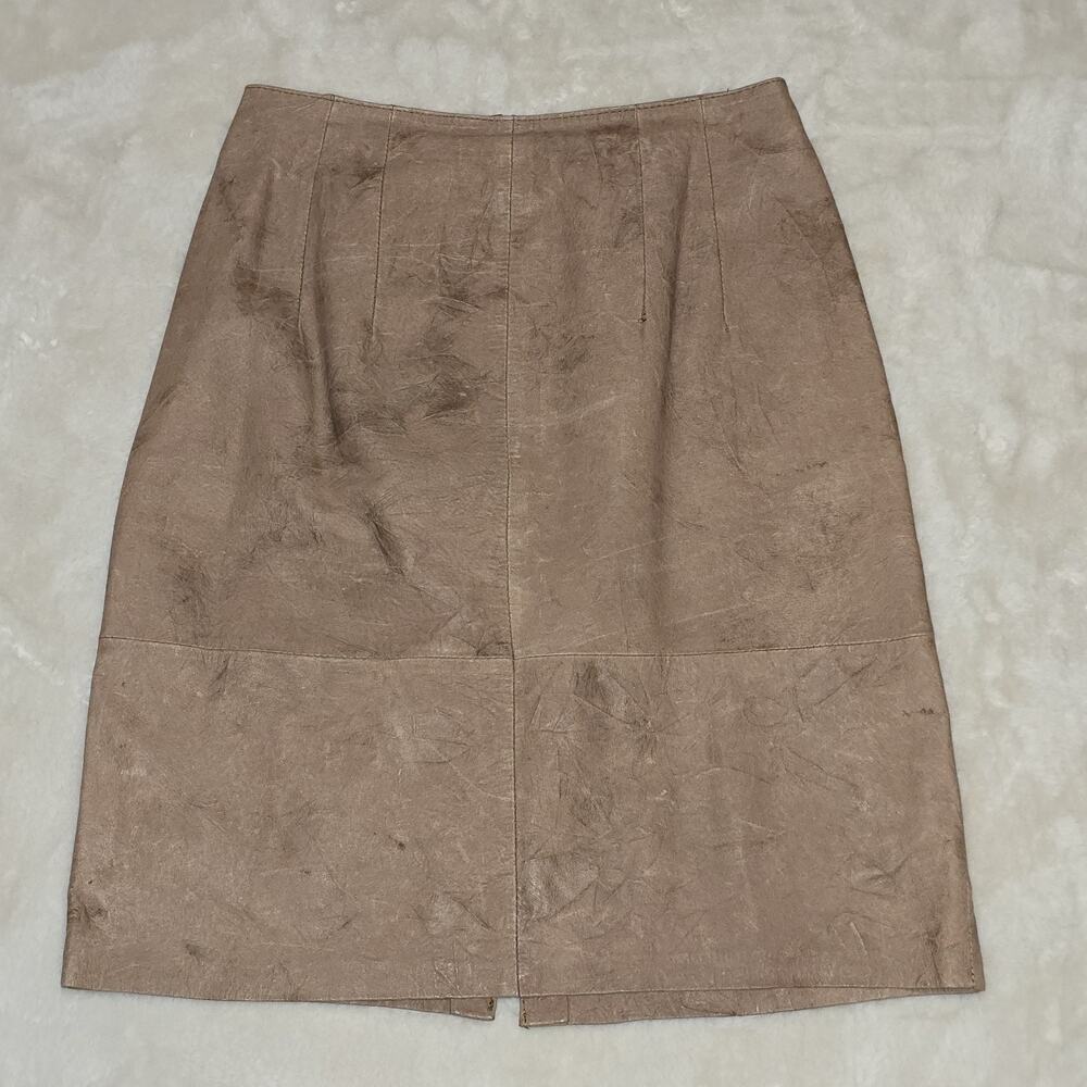 Vintage Winlit Genuine Leather Skirt Women’s 5/6 Tan Brown Made in Korea 80s 90s